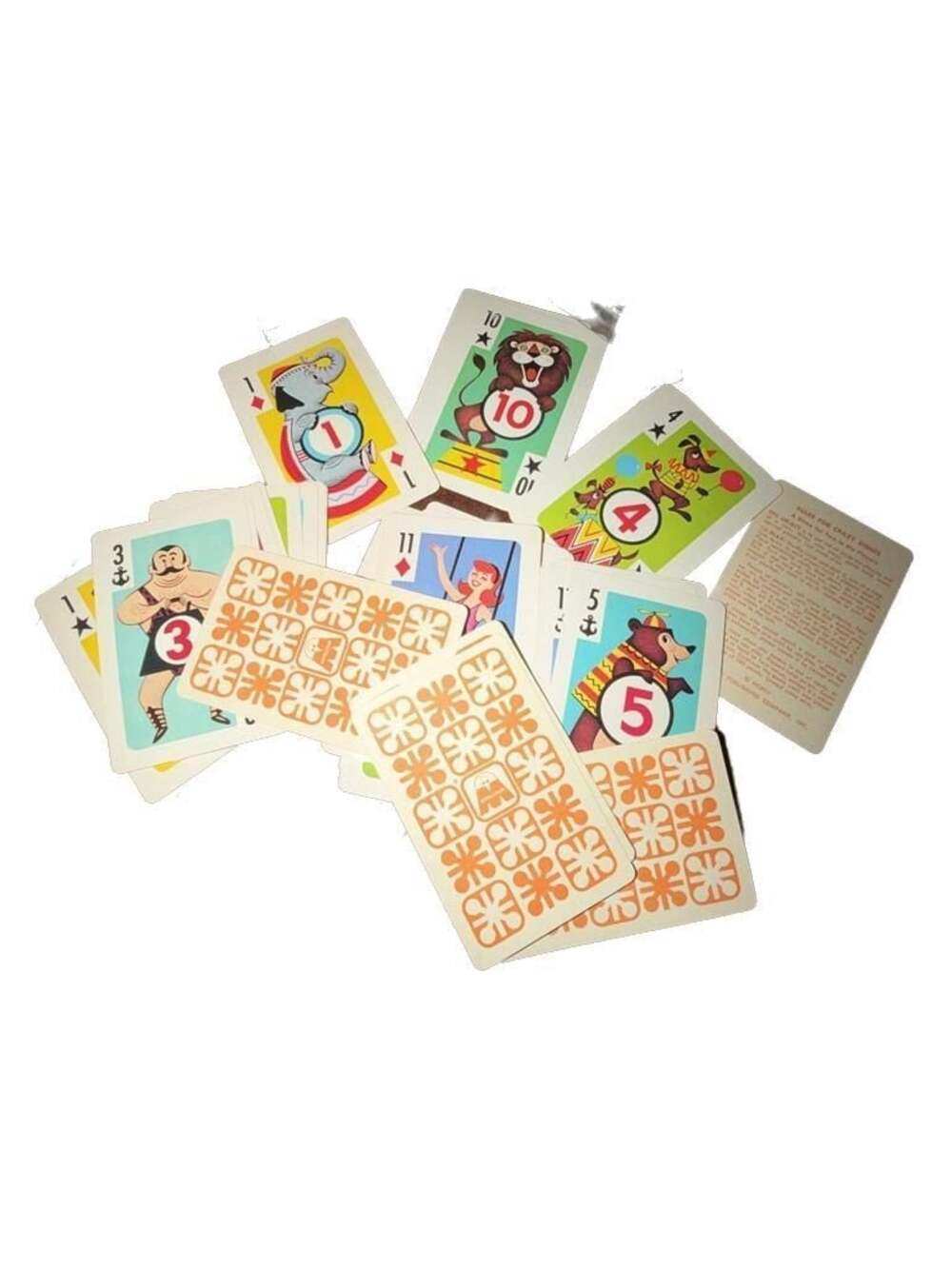 Vintage 1961 Whitman Crazy Eights Circus Themed Card Game